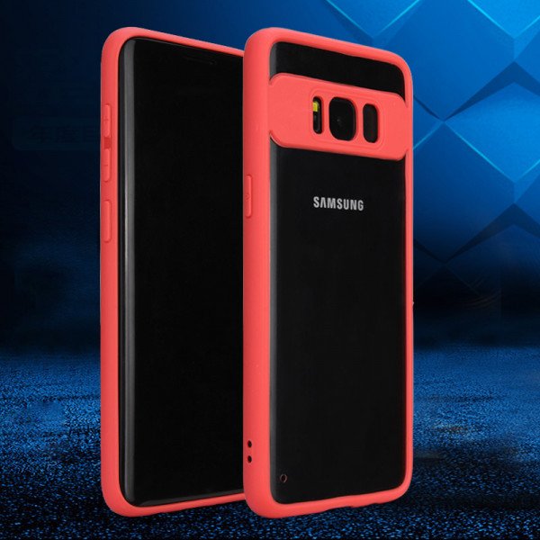 Wholesale Galaxy S8 Slim Clear Hybrid Case (Red)